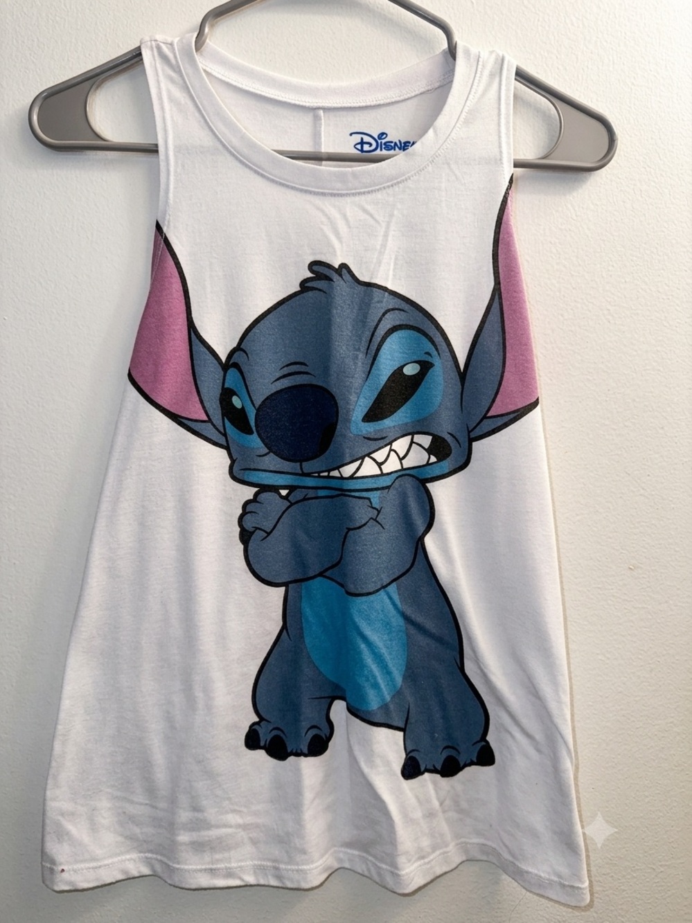 Disney Stitch White Tank TopGraphic sz M